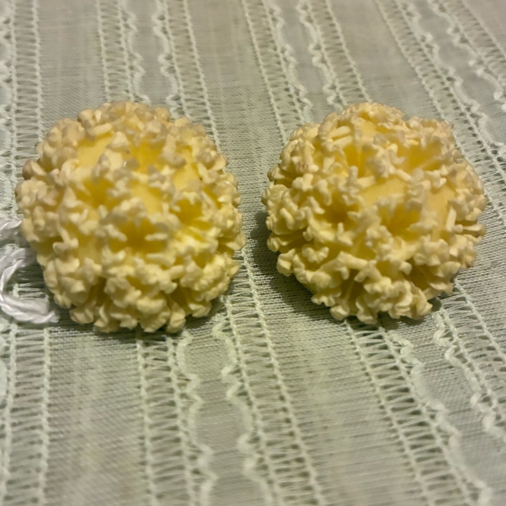 Carved Bone Clip-On Earrings